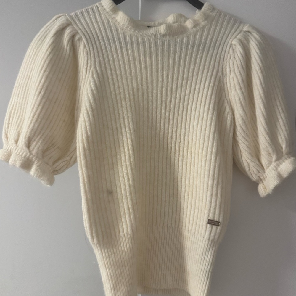 Buffalo David Bitton Cream Ribbed Sweater